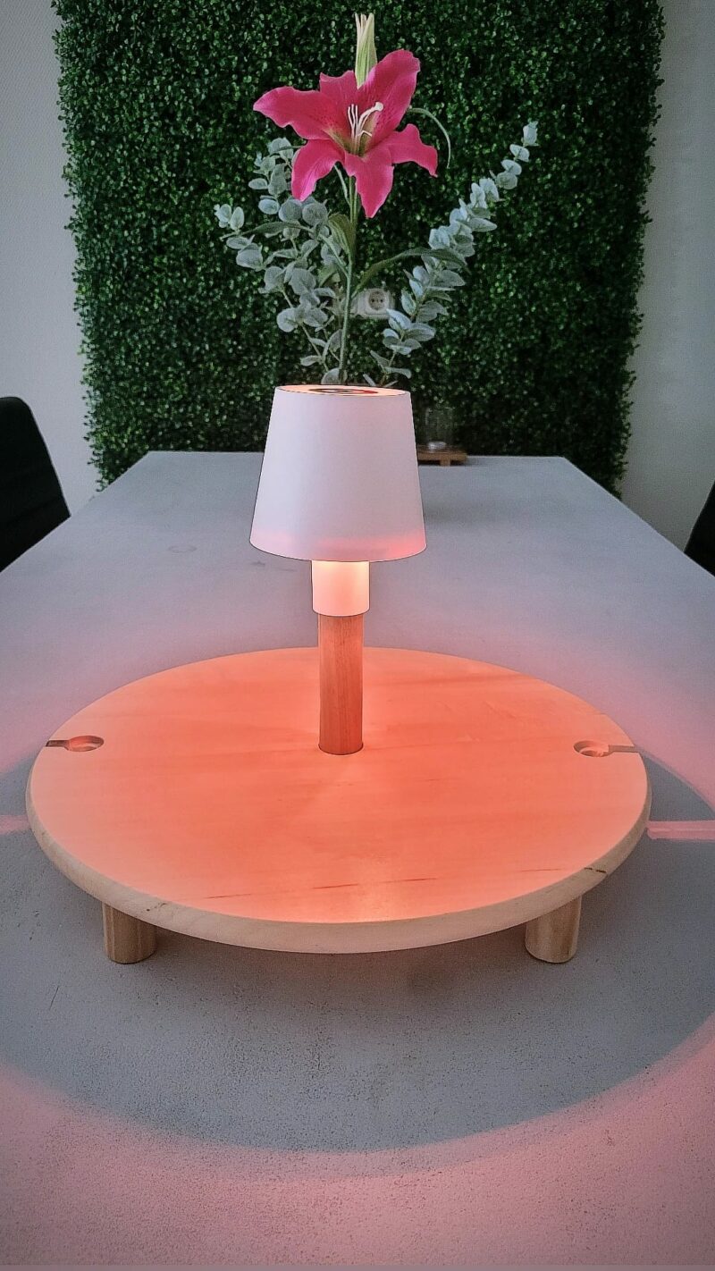 Picknick plank met meerkleuren lamp